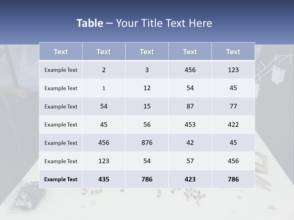 A Table Topped With Lots Of Items On Top Of A White Table PowerPoint Template