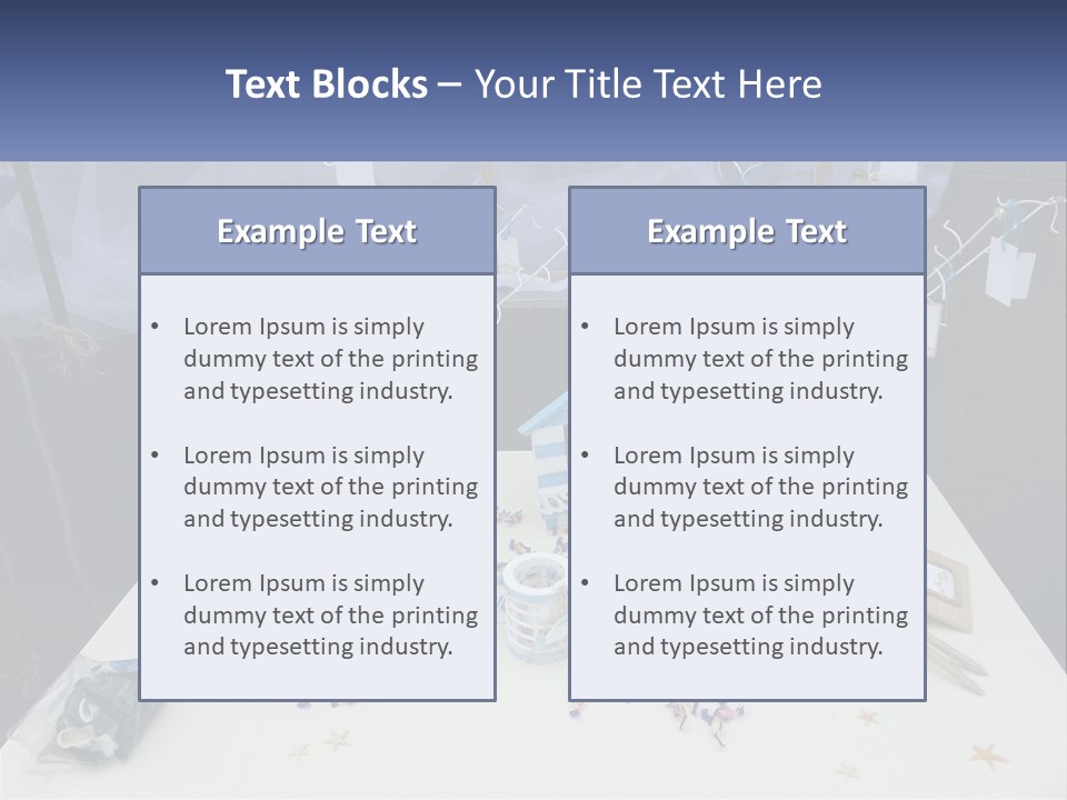 A Table Topped With Lots Of Items On Top Of A White Table PowerPoint Template