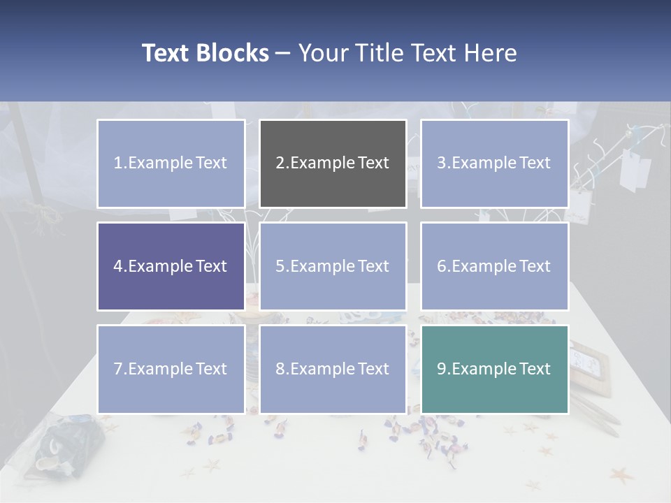 A Table Topped With Lots Of Items On Top Of A White Table PowerPoint Template