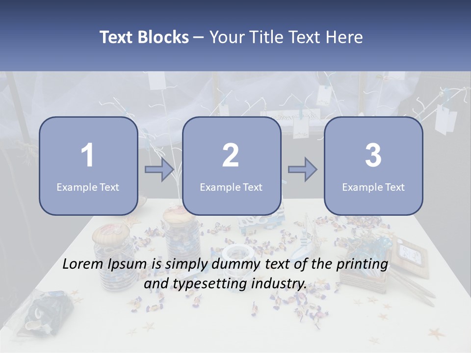 A Table Topped With Lots Of Items On Top Of A White Table PowerPoint Template