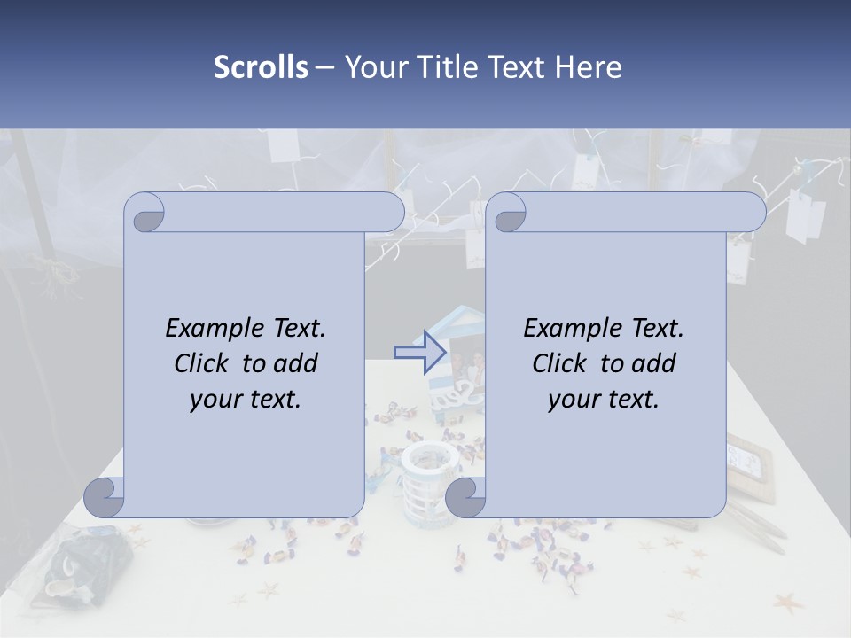 A Table Topped With Lots Of Items On Top Of A White Table PowerPoint Template