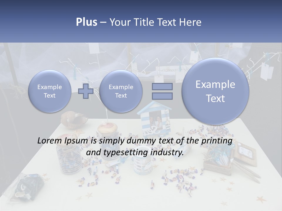 A Table Topped With Lots Of Items On Top Of A White Table PowerPoint Template