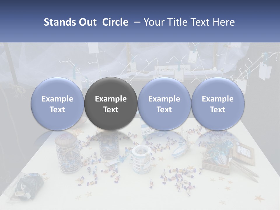 A Table Topped With Lots Of Items On Top Of A White Table PowerPoint Template