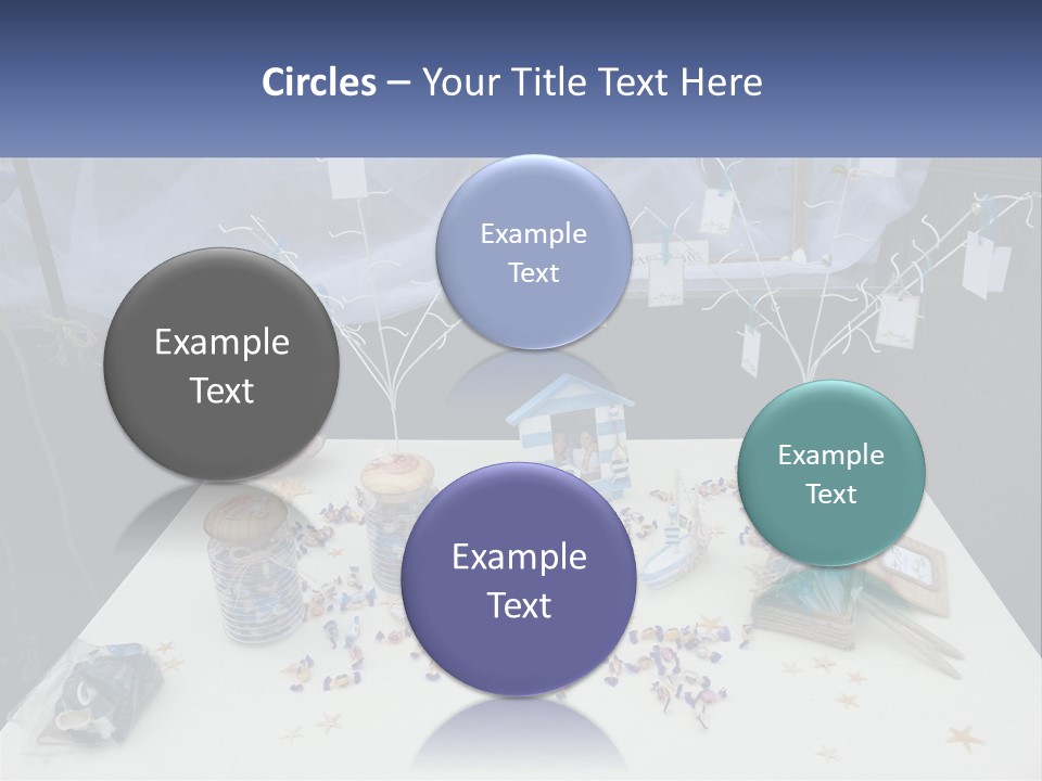 A Table Topped With Lots Of Items On Top Of A White Table PowerPoint Template