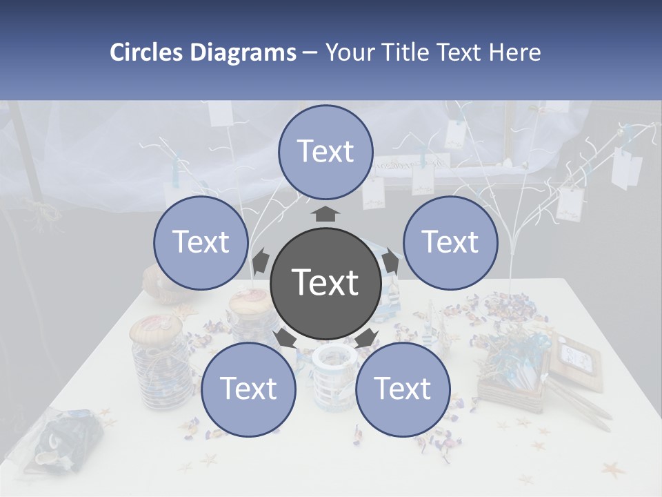 A Table Topped With Lots Of Items On Top Of A White Table PowerPoint Template