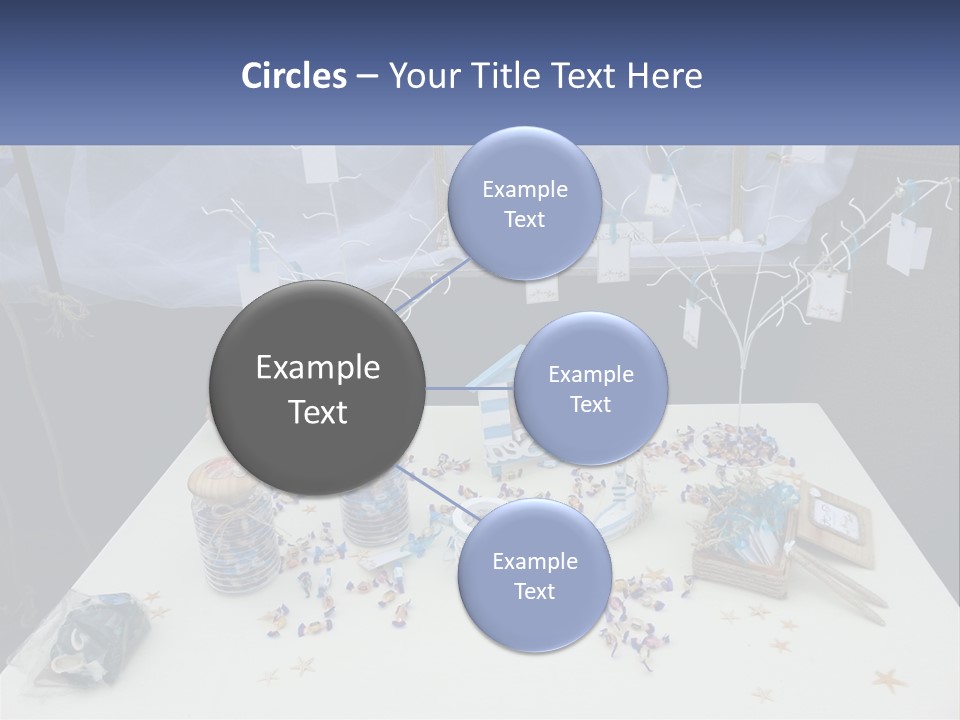 A Table Topped With Lots Of Items On Top Of A White Table PowerPoint Template