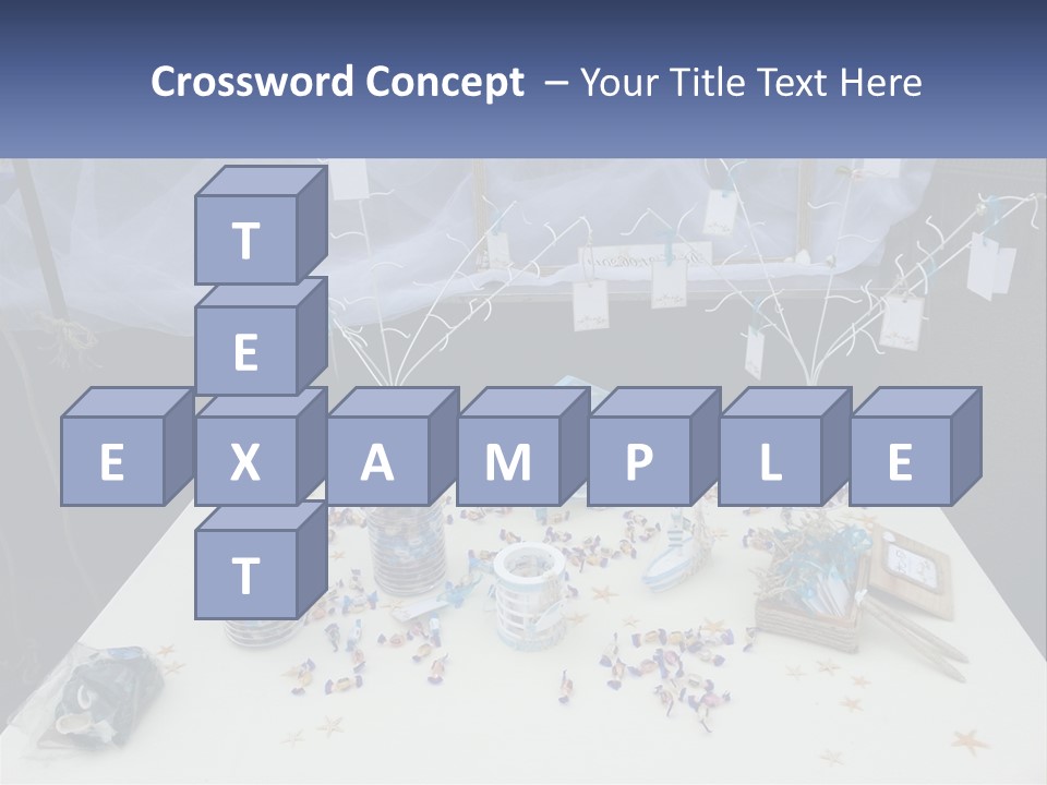 A Table Topped With Lots Of Items On Top Of A White Table PowerPoint Template