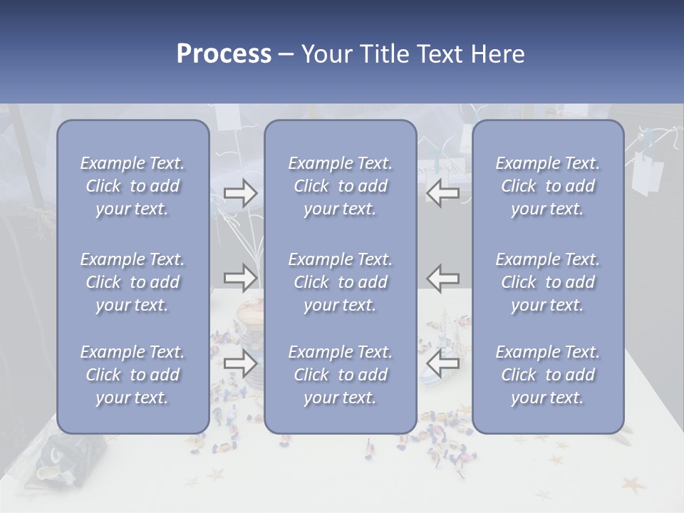 A Table Topped With Lots Of Items On Top Of A White Table PowerPoint Template