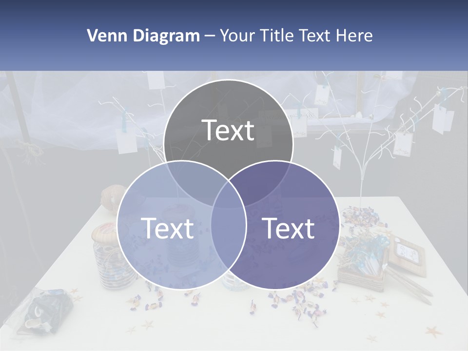 A Table Topped With Lots Of Items On Top Of A White Table PowerPoint Template