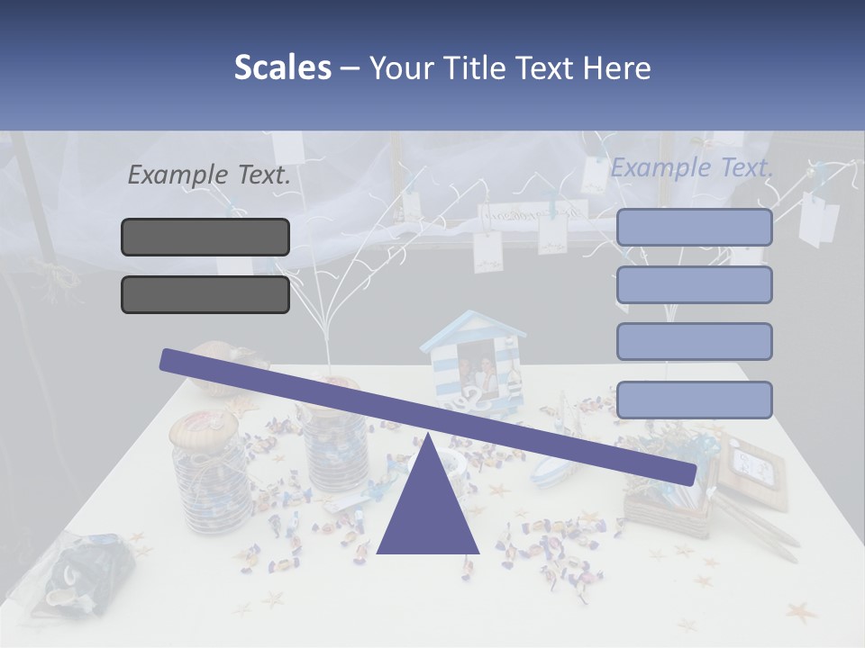 A Table Topped With Lots Of Items On Top Of A White Table PowerPoint Template