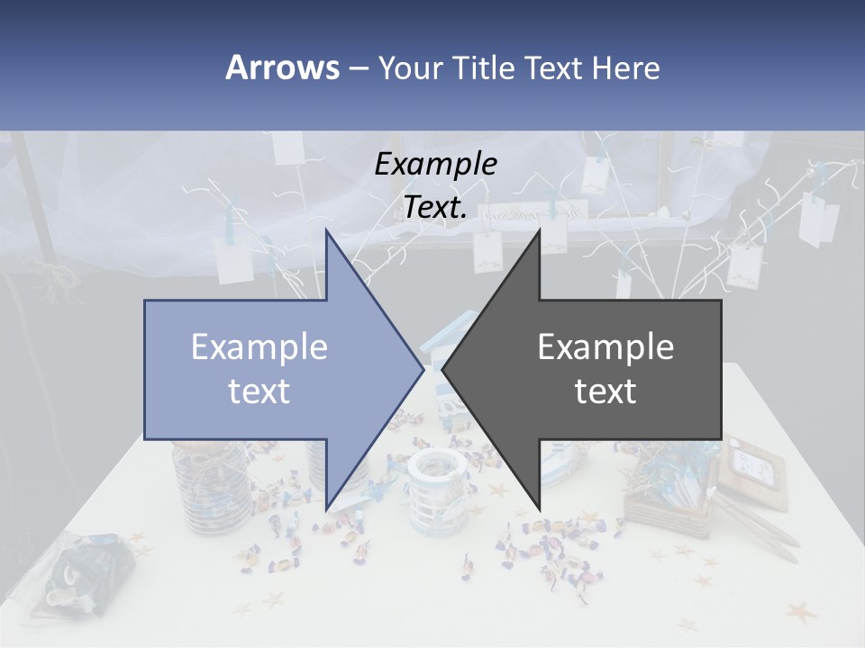 A Table Topped With Lots Of Items On Top Of A White Table PowerPoint Template