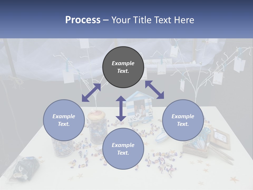 A Table Topped With Lots Of Items On Top Of A White Table PowerPoint Template