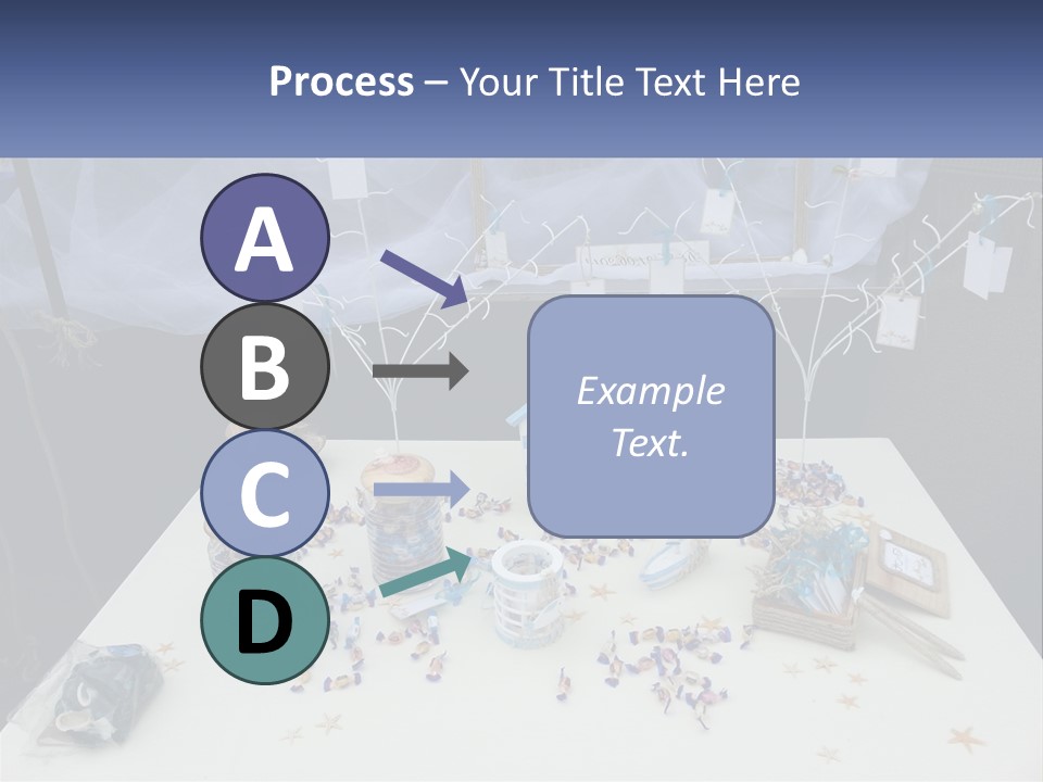 A Table Topped With Lots Of Items On Top Of A White Table PowerPoint Template