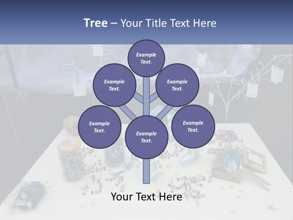 A Table Topped With Lots Of Items On Top Of A White Table PowerPoint Template