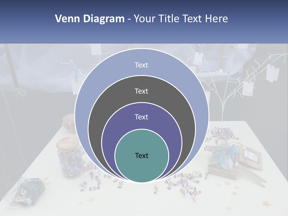A Table Topped With Lots Of Items On Top Of A White Table PowerPoint Template