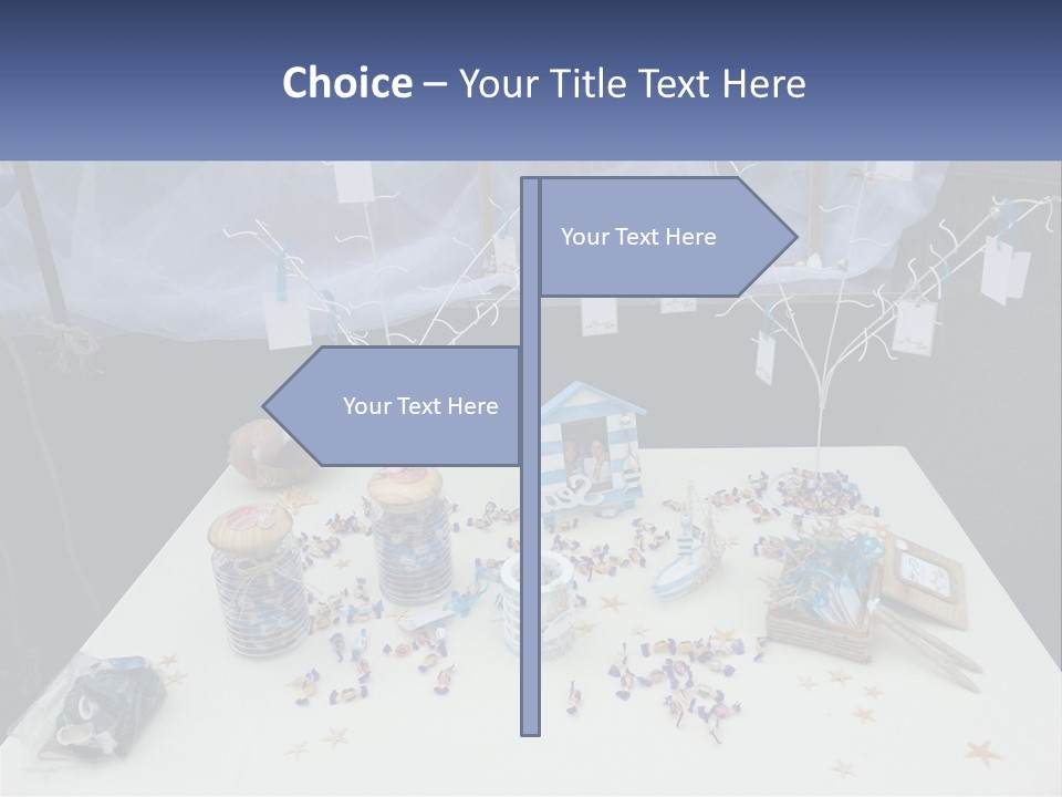 A Table Topped With Lots Of Items On Top Of A White Table PowerPoint Template