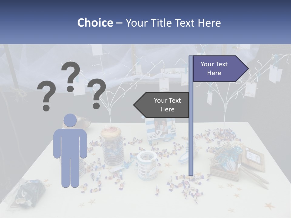 A Table Topped With Lots Of Items On Top Of A White Table PowerPoint Template