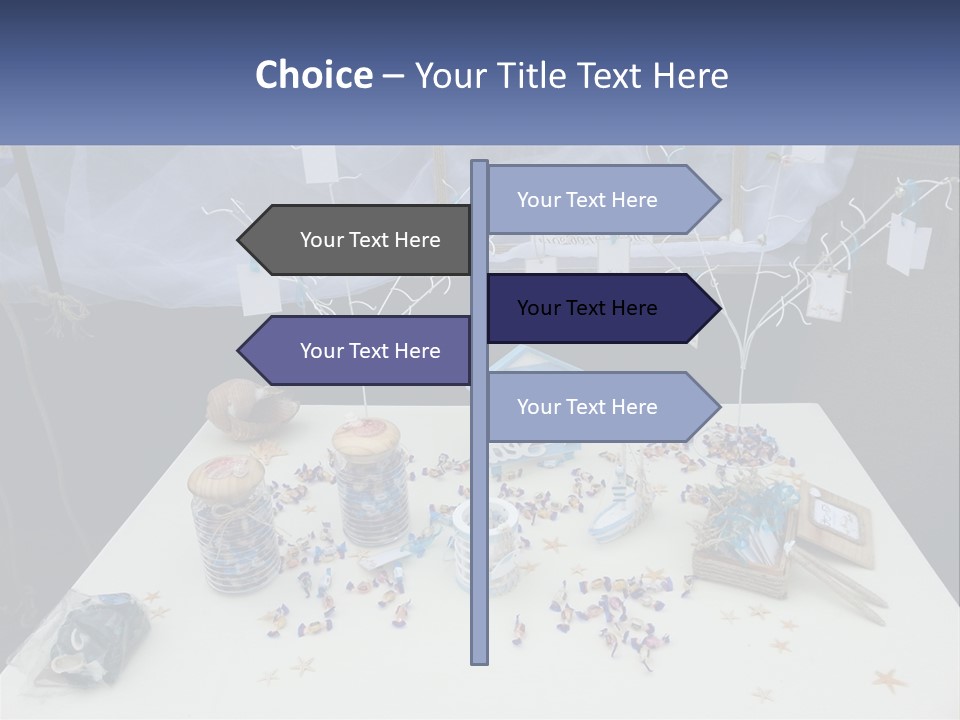 A Table Topped With Lots Of Items On Top Of A White Table PowerPoint Template