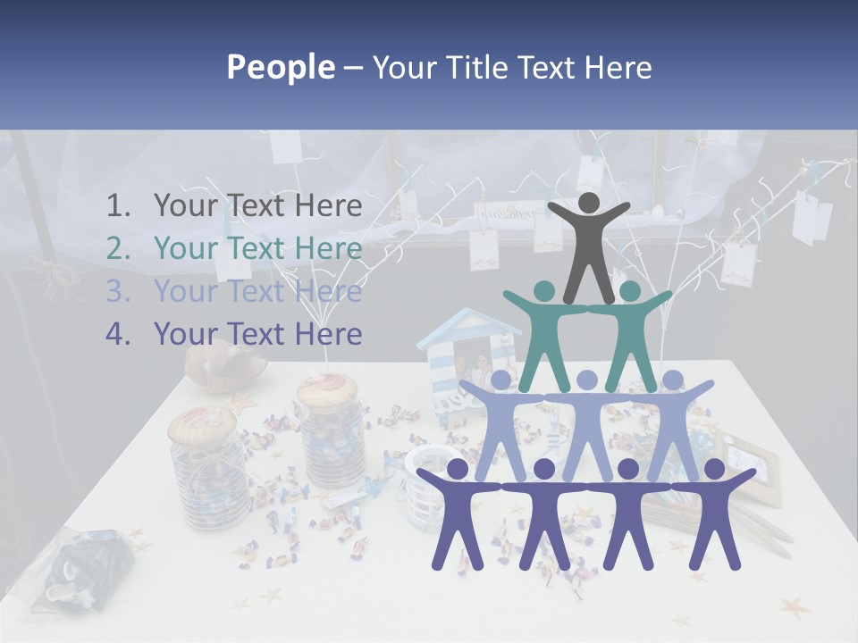 A Table Topped With Lots Of Items On Top Of A White Table PowerPoint Template