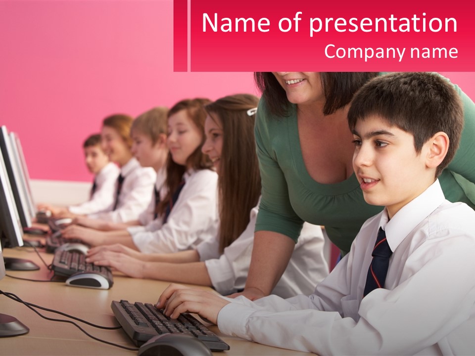 Desk Secondary School Tutorial PowerPoint Template