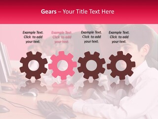 Desk Secondary School Tutorial PowerPoint Template