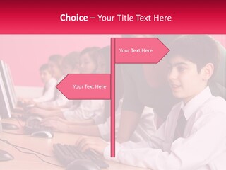 Desk Secondary School Tutorial PowerPoint Template