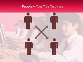 Desk Secondary School Tutorial PowerPoint Template