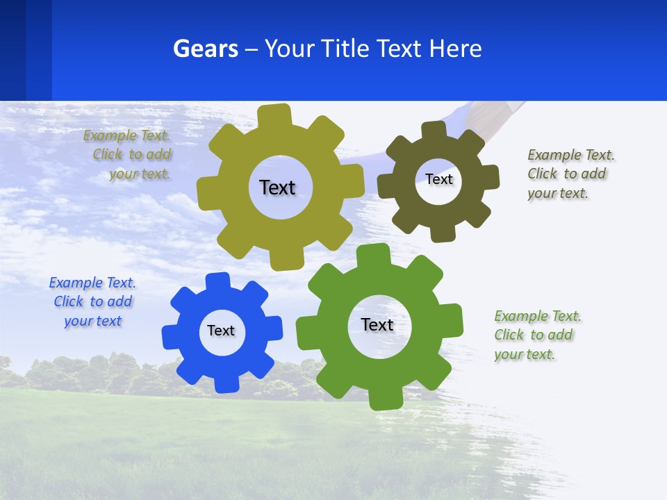 Sun Drawing Trees PowerPoint Template