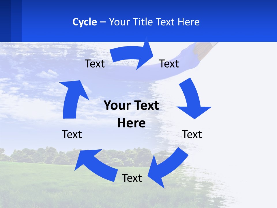 Sun Drawing Trees PowerPoint Template