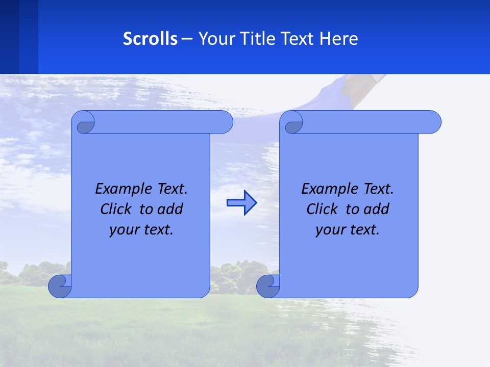 Sun Drawing Trees PowerPoint Template