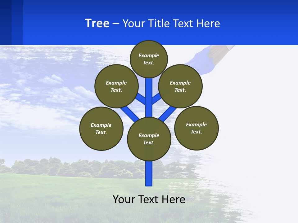 Sun Drawing Trees PowerPoint Template