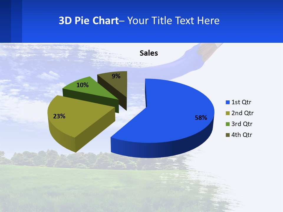 Sun Drawing Trees PowerPoint Template