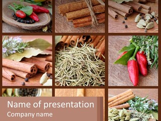 Table Peppercorns Peas PowerPoint Template