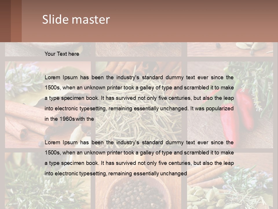 Table Peppercorns Peas PowerPoint Template