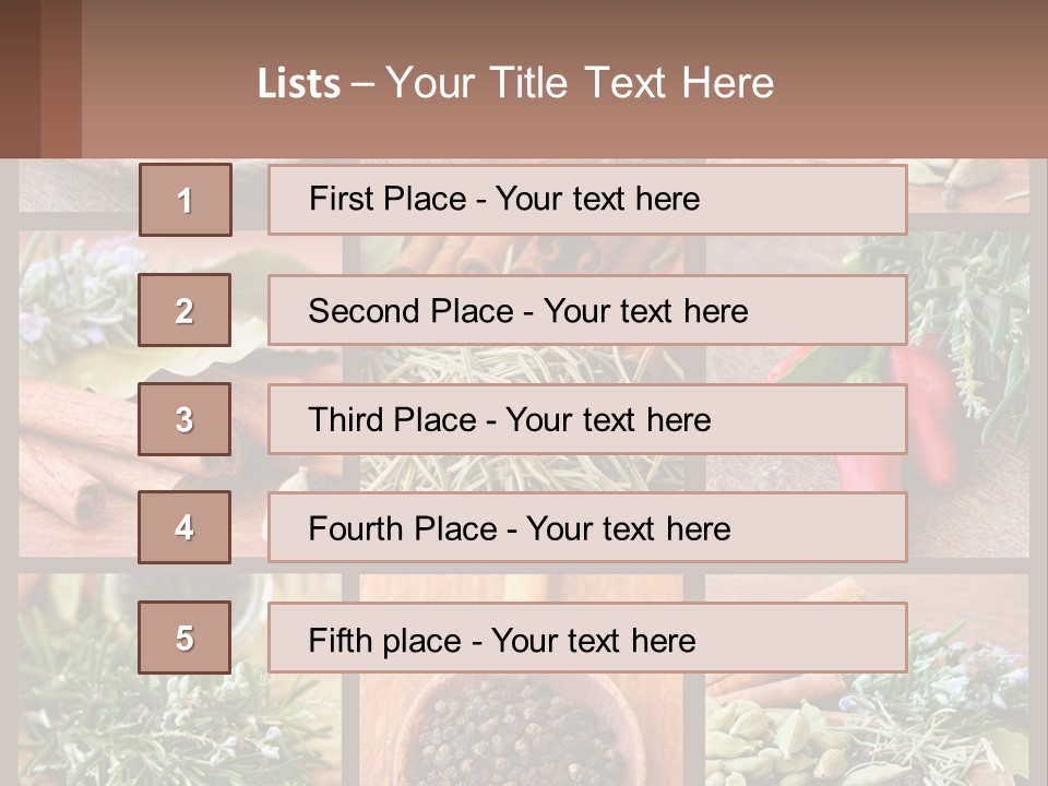 Table Peppercorns Peas PowerPoint Template