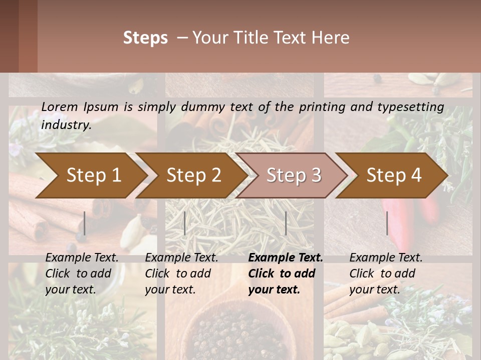 Table Peppercorns Peas PowerPoint Template
