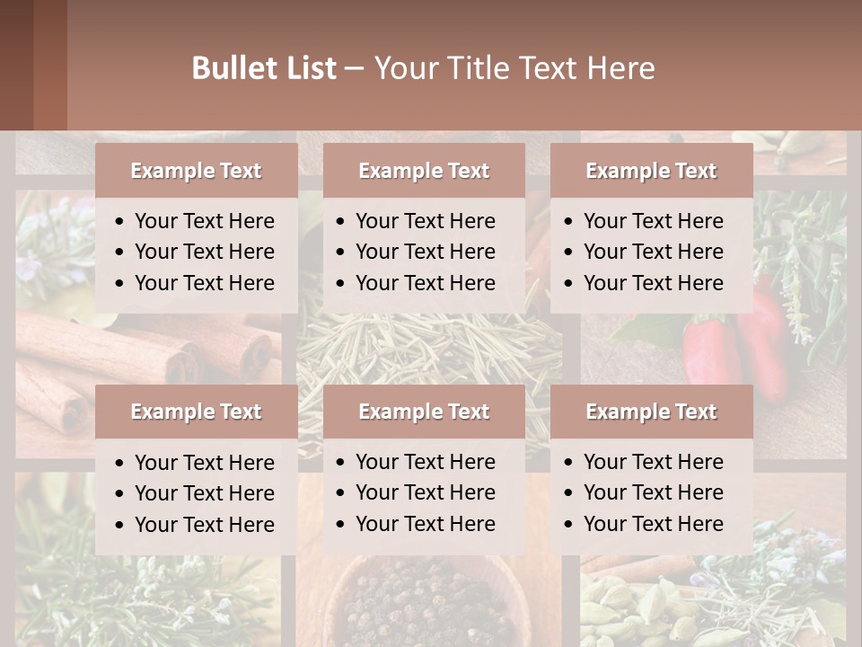 Table Peppercorns Peas PowerPoint Template