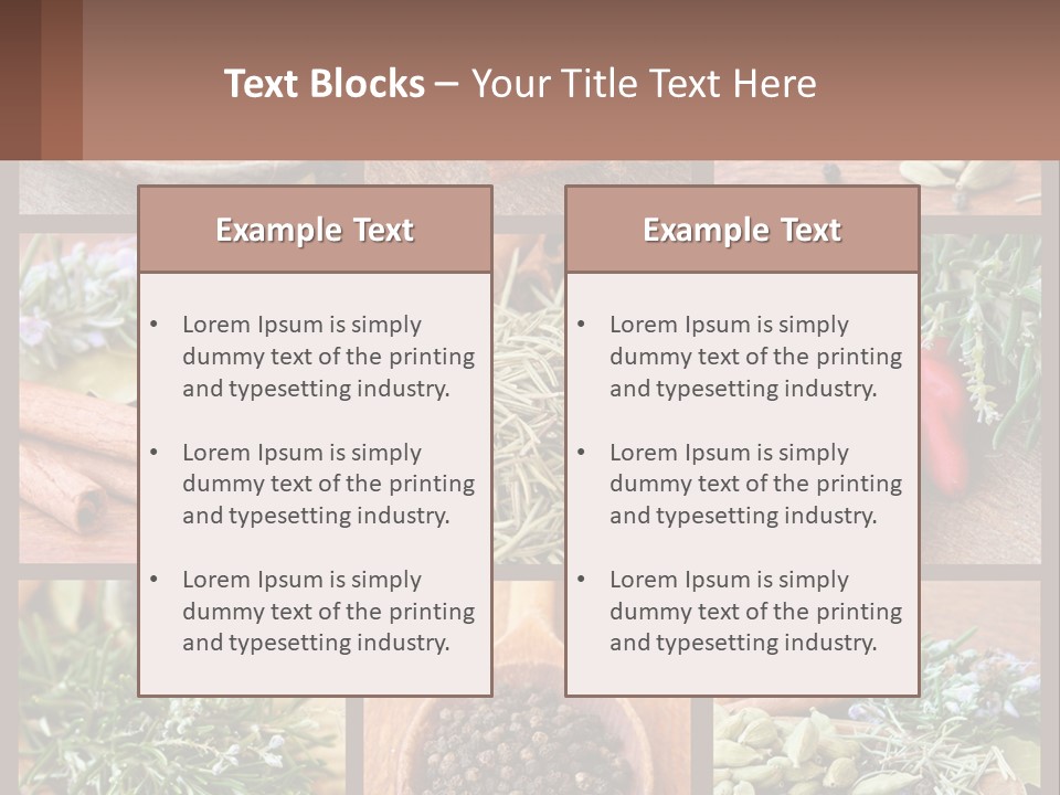 Table Peppercorns Peas PowerPoint Template
