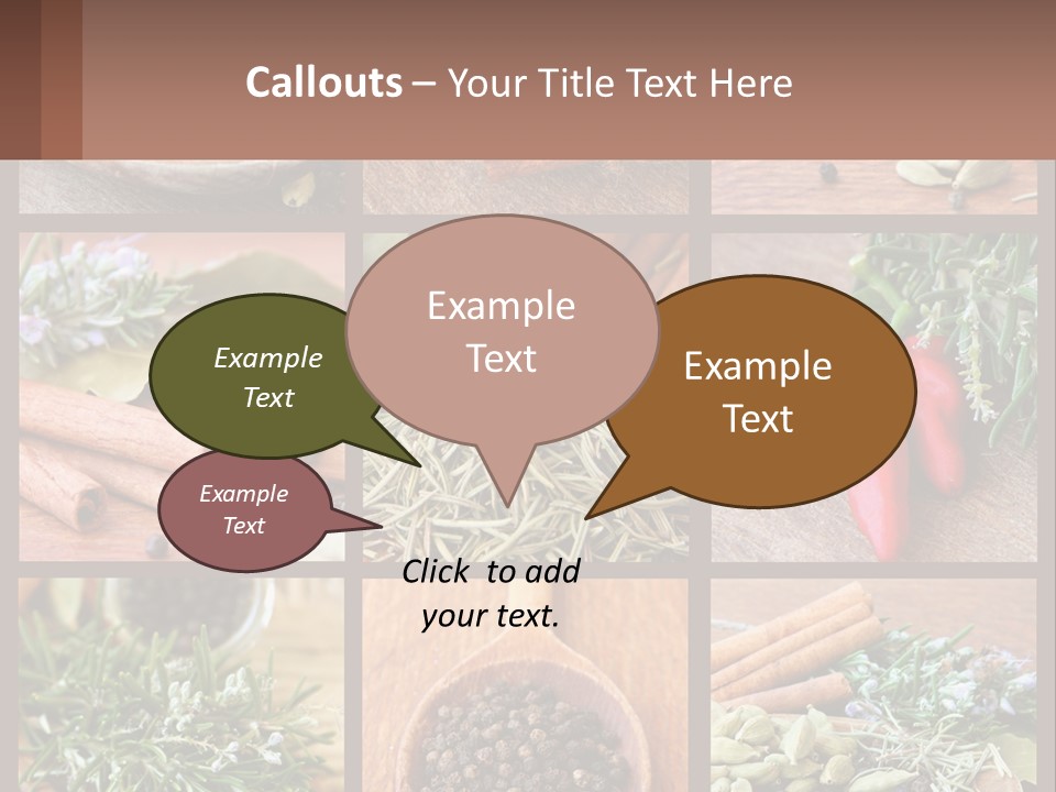 Table Peppercorns Peas PowerPoint Template