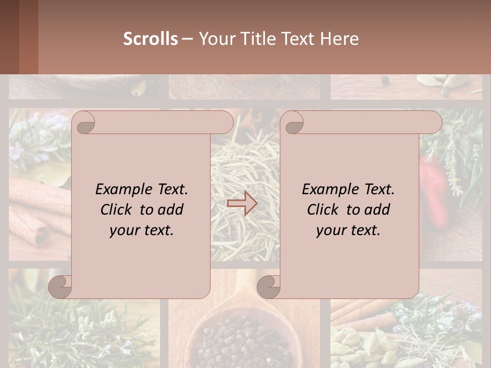 Table Peppercorns Peas PowerPoint Template