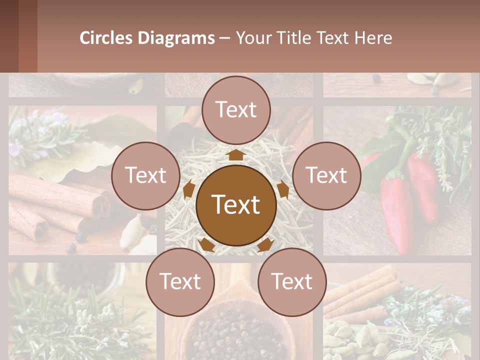 Table Peppercorns Peas PowerPoint Template