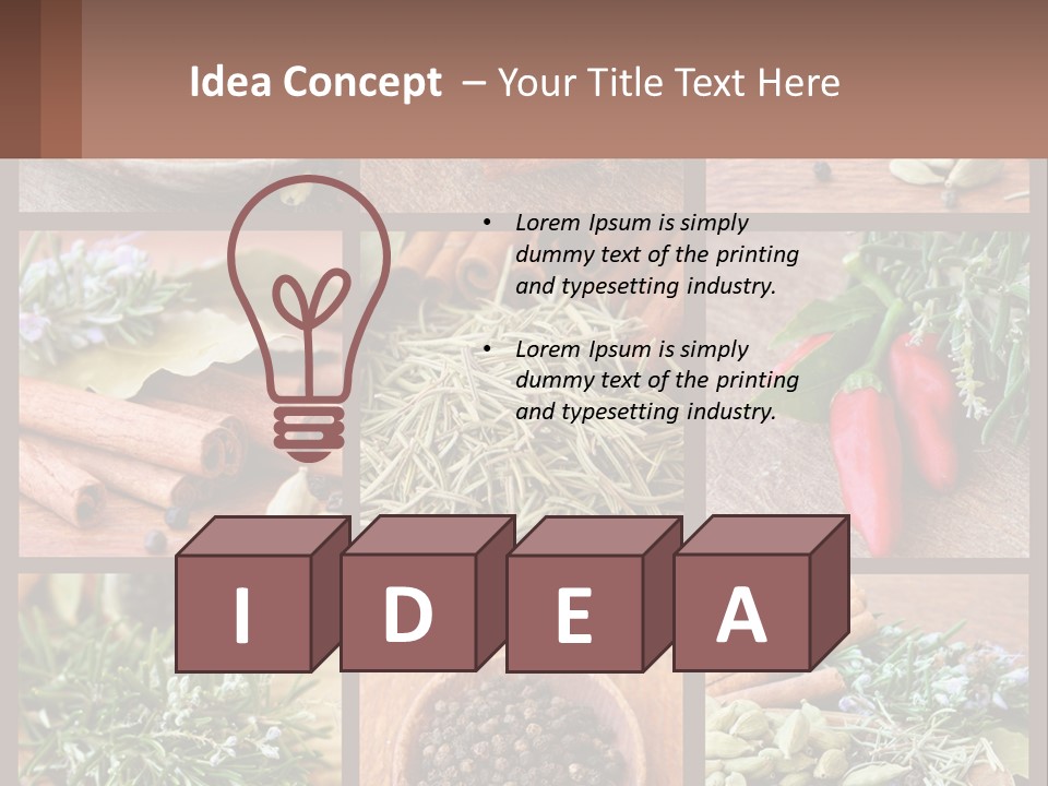 Table Peppercorns Peas PowerPoint Template