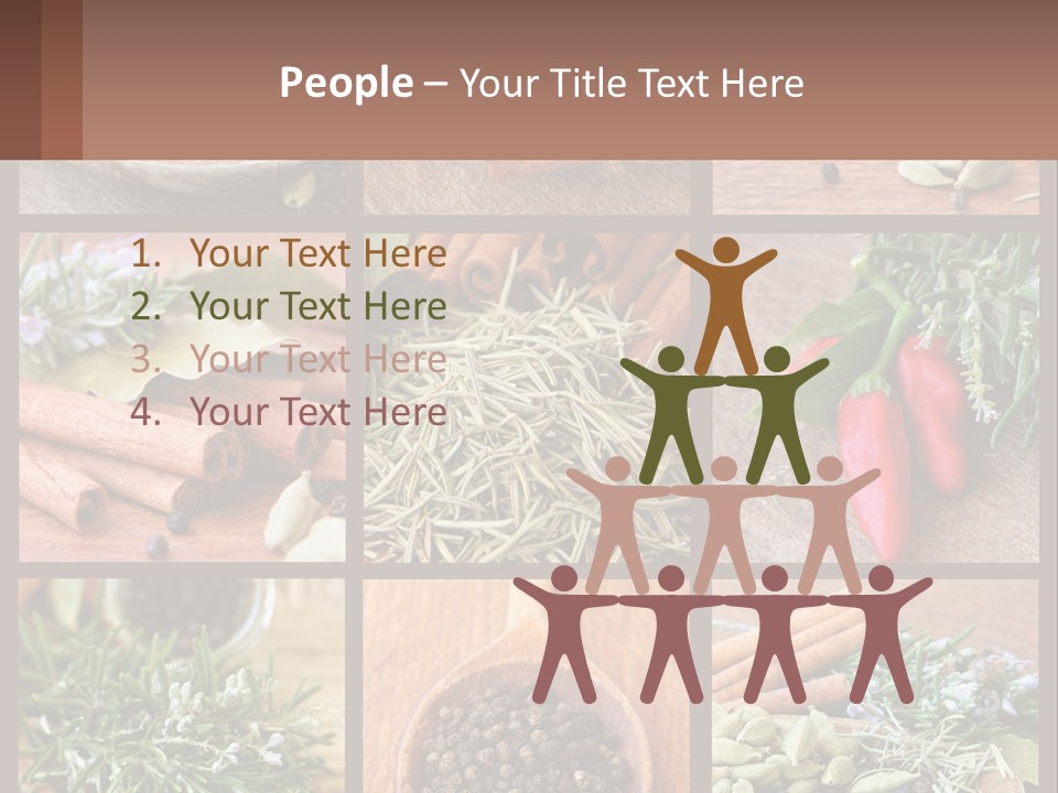 Table Peppercorns Peas PowerPoint Template