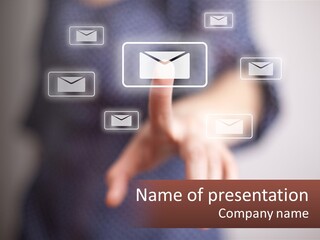 Man Glowing Blogging PowerPoint Template