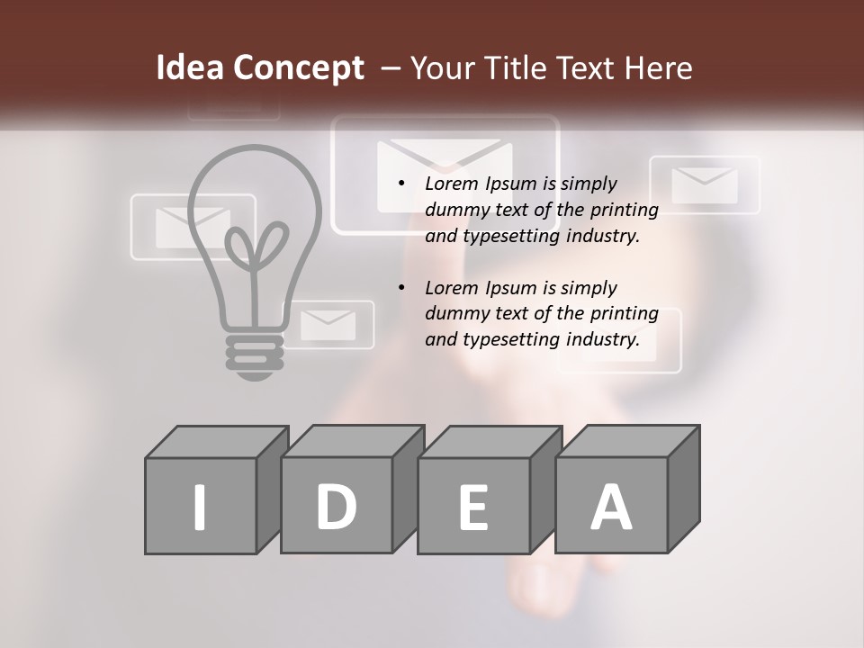 Man Glowing Blogging PowerPoint Template