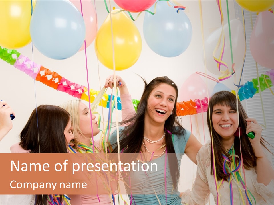 Confetti Smiling Blond PowerPoint Template