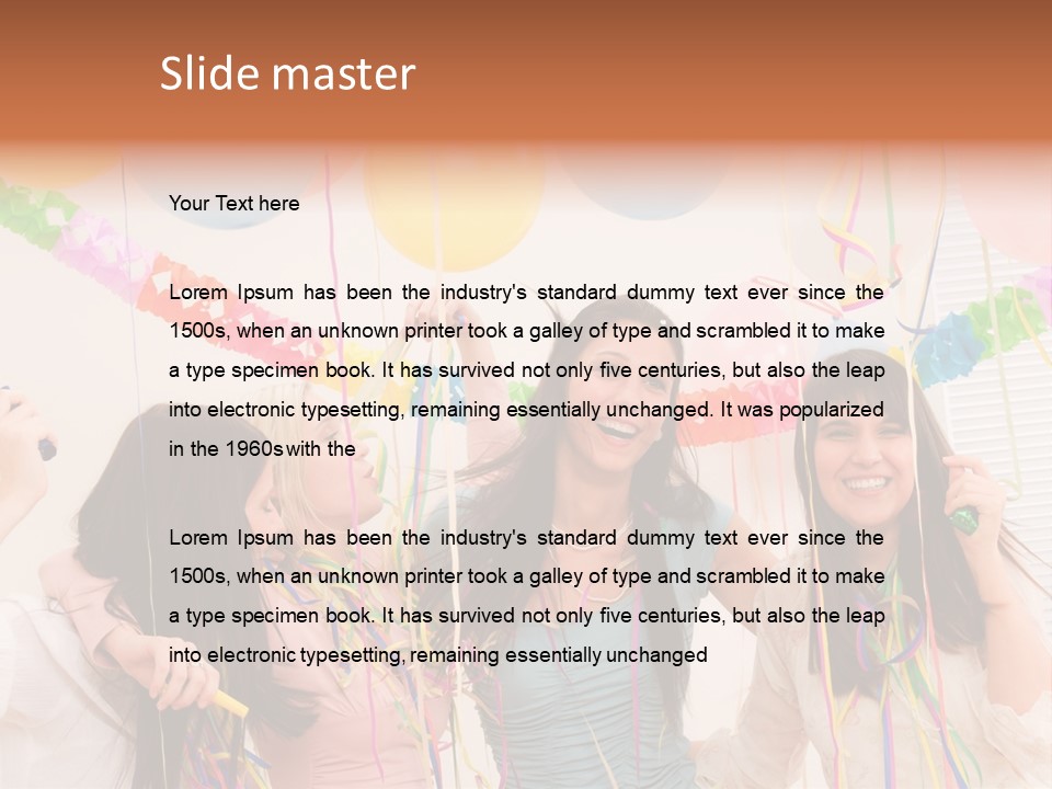 Confetti Smiling Blond PowerPoint Template