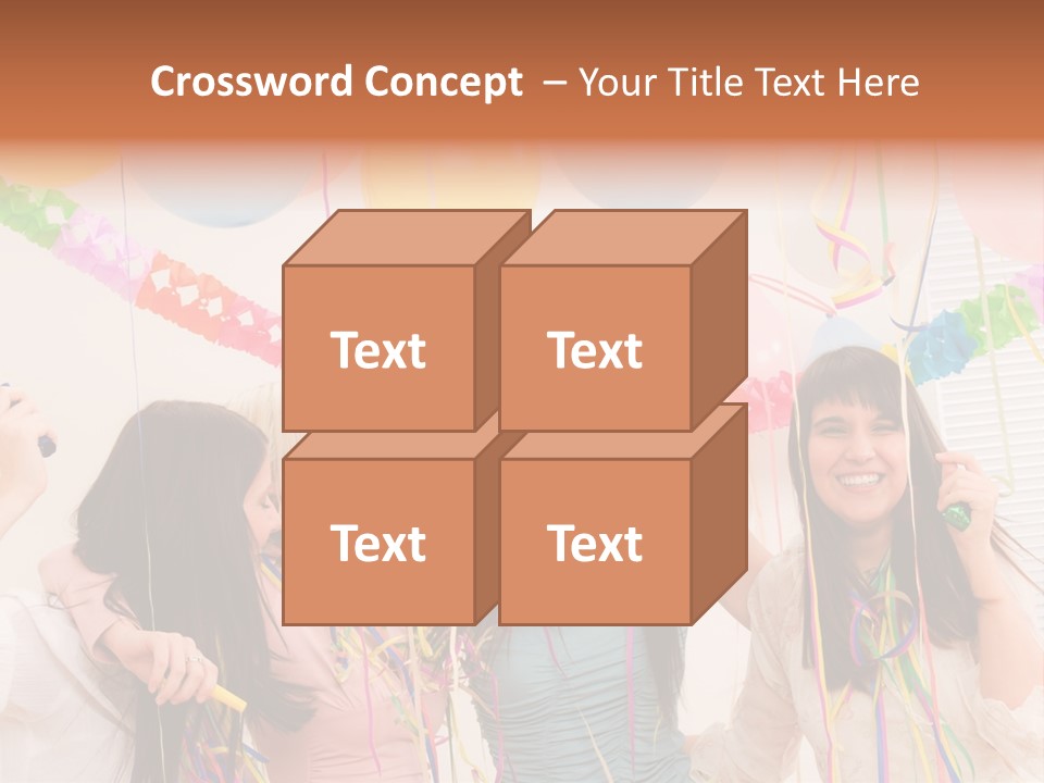 Confetti Smiling Blond PowerPoint Template