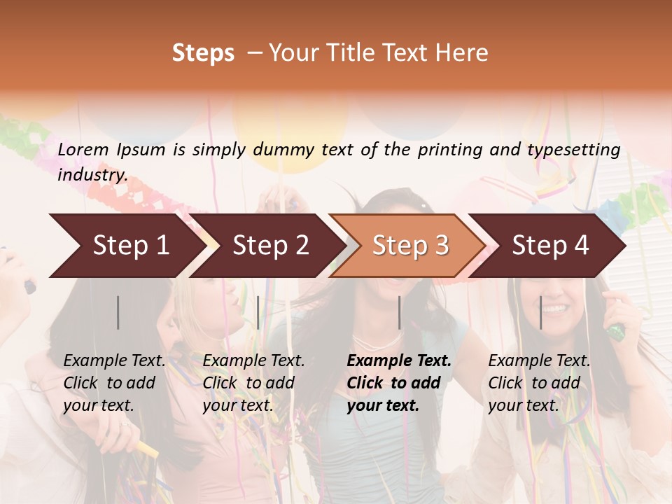 Confetti Smiling Blond PowerPoint Template