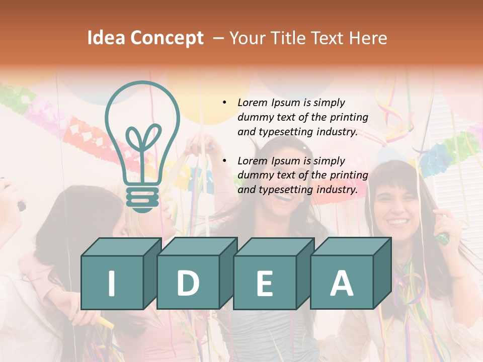 Confetti Smiling Blond PowerPoint Template